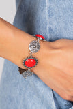 Positively Poppy - Red Bracelet Paparazzi