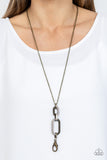 OVAL-Statement of the Year - Brass Lanyard Necklace Paparazzi