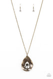 Surrealist Sparkle - Brass Necklace Paparazzi