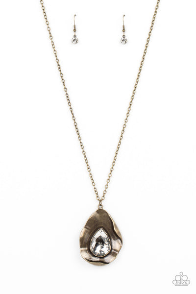 Surrealist Sparkle - Brass Necklace Paparazzi
