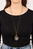 Surrealist Sparkle - Brass Necklace Paparazzi