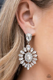 My Good Luxe Charm White Earrings Paparazzi Life of the Party Exclusive