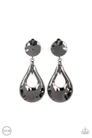 Metallic Magic - Black Clip-On Earrings Paparazzi