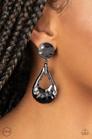 Metallic Magic - Black Clip-On Earrings Paparazzi