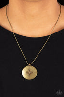 Center of the Cosmos - Brass Necklace Paparazzi (#858)