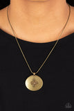 Center of the Cosmos - Brass Necklace Paparazzi (#858)