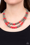 Country Road Trip - Red Necklace Paparazzi (#858)