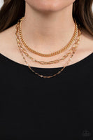 Galvanized Grit - Gold Necklace Paparazzi