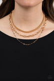 Galvanized Grit - Gold Necklace Paparazzi