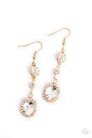 Glass Slipper Sparkle - Gold Earrings Paparazzi