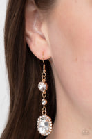 Glass Slipper Sparkle - Gold Earrings Paparazzi