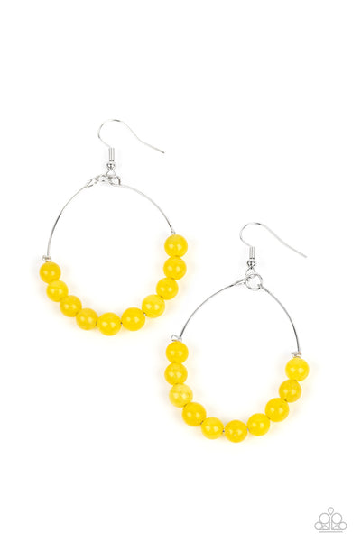 Catch a Breeze - Yellow Earrings Paparazzi