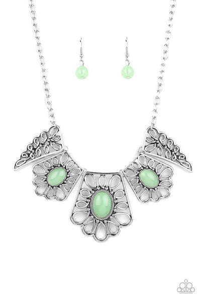 Glimmering Groves - Green Necklace Paparazzi