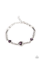 Amor Actually - Purple Heart Bracelet Paparazzi