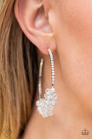 Bubble-Bursting Bling - White Earrings Paparazzi