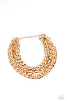 Heavy Duty - Gold Bracelet Paparazzi (#856)