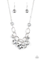 Rhinestone River - Silver Necklace Paparazzi