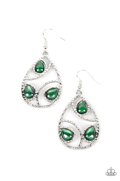 Send the BRIGHT Message - Green Earrings Paparazzi