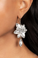 Radiant Retrospection - White Earrings Paparazzi