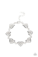 Catching Feelings - White Heart Bracelet Paparazzi