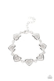 Catching Feelings - White Heart Bracelet Paparazzi