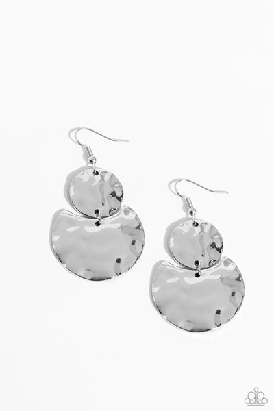 Monochromatic Charisma - Silver Earrings Paparazzi