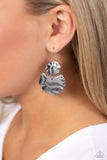 Monochromatic Charisma - Silver Earrings Paparazzi