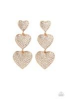 Couples Retreat - Gold Heart Earrings Paparazzi