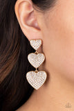 Couples Retreat - Gold Heart Earrings Paparazzi