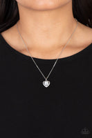 Effulgently Engaged - White Heart Necklace Paparazzi