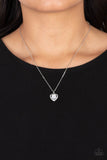 Effulgently Engaged - White Heart Necklace Paparazzi