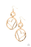 Enchanting Echo - Gold Heart Earrings Paparazzi