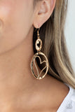 Enchanting Echo - Gold Heart Earrings Paparazzi