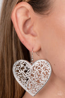 Fairest in the Land - Silver Heart Earrings Paparazzi