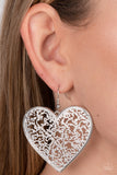 Fairest in the Land - Silver Heart Earrings Paparazzi