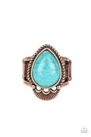 Rural Rapids - Copper & Turquoise Ring Paparazzi