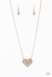 Spellbinding Sweetheart - Gold Heart Necklace Paparazzi