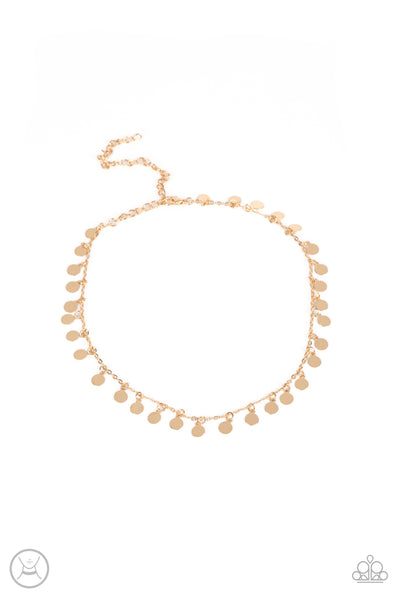 Champagne Catwalk - Gold Choker Necklace Paparazzi (#699)