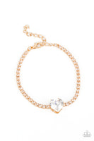 Bedazzled Beauty - Gold Heart Bracelet