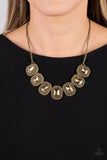 Iced Iron - Brass Necklace Paparazzi
