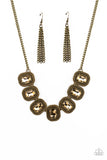 Iced Iron - Brass Necklace Paparazzi