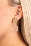 Stellar Shooting Star - Gold Earrings Paparazzi