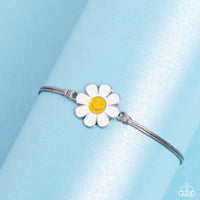 DAISY Little Thing - Silver Floral Bracelet Paparazzi