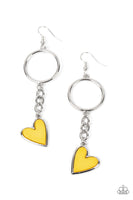 Don’t Miss a HEARTBEAT - Yellow Earrings Paparazzi