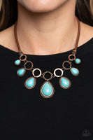 Riverside Relic - Copper & Turquoise Necklace Paparazzi