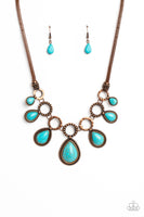 Riverside Relic - Copper & Turquoise Necklace Paparazzi