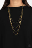 Metallic Monarch - Brass Necklace Paparazzi