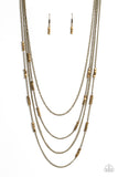 Metallic Monarch - Brass Necklace Paparazzi