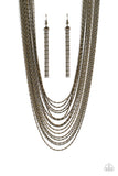 Cascading Chains - Brass Necklace Paparazzi