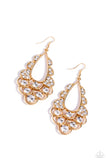 Majestic Masquerade - Gold Earrings Paparazzi